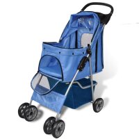 vidaXL Hundewagen Hundebuggy Blau