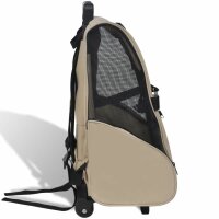 vidaXL Multifunktionaler Haustiertrolley Zusammenfaltbar Beige