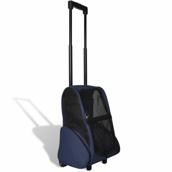 vidaXL Multifunktionaler Haustiertrolley Zusammenfaltbar Blau