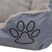 vidaXL Hundebett mit gepolstertem Kissen Gr&ouml;&szlig;e XXL Grau