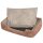 WOWONA Hundebett mit Kissen PU Kunstleder Gr??e XL Beige