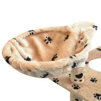 vidaXL Katzen-Kratzbaum Sisal 150 cm Beige mit Pfoten-Aufdruck