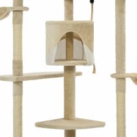 vidaXL Katzen-Kratzbaum Sisal 203 cm Beige und Wei&szlig;