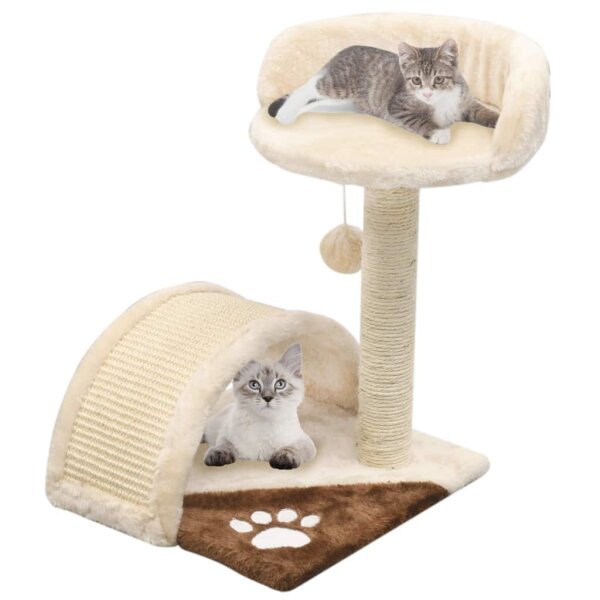 vidaXL Katzen-Kratzbaum Sisal 40 cm Beige und Braun