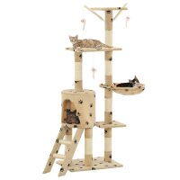 vidaXL Katzenkratzbaum mit Sisal 138 cm Beige...