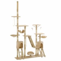 vidaXL Katzen-Kratzbaum mit Sisal-Kratzs&auml;ulen 230 - 250 cm Beige