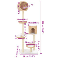 vidaXL Katzen-Kratzbaum Sisal Seegras