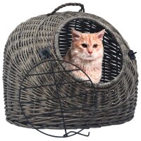 WOWONA Katzen-Transportkorb Grau 45x35x35 cm...
