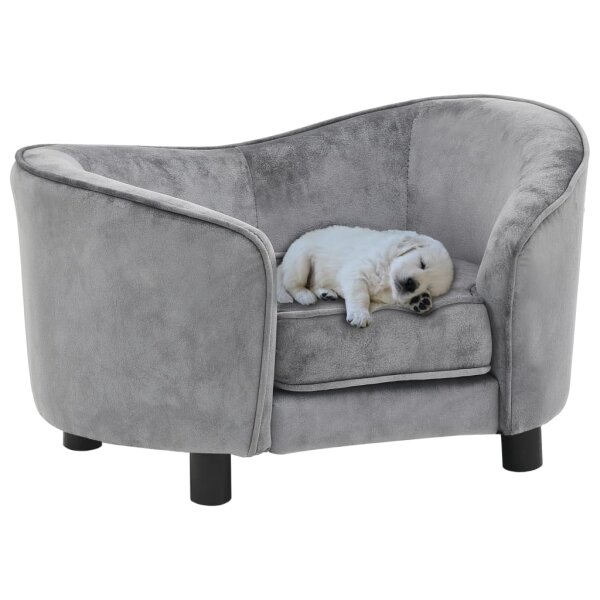 vidaXL Hundesofa Grau 69x49x40 cm Pl&uuml;sch