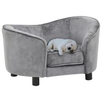 vidaXL Hundesofa Grau 69x49x40 cm Plüsch