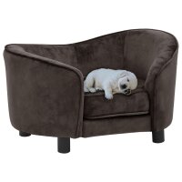 vidaXL Hundesofa Braun 69x49x40 cm Plüsch