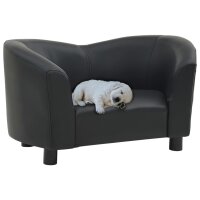 vidaXL Hundesofa Schwarz 67x41x39 cm Kunstleder