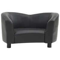 vidaXL Hundesofa Schwarz 67x41x39 cm Kunstleder