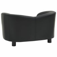 vidaXL Hundesofa Schwarz 67x41x39 cm Kunstleder