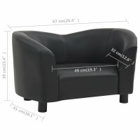 vidaXL Hundesofa Schwarz 67x41x39 cm Kunstleder