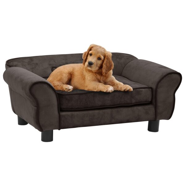 vidaXL Hundesofa Braun 72x45x30 cm Pl&uuml;sch