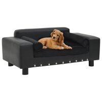 WOWONA Hundesofa Schwarz 81x43x31 cm Plüsch und...