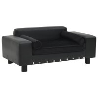 WOWONA Hundesofa Schwarz 81x43x31 cm Plüsch und...