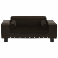 vidaXL Hundesofa Braun 81x43x31 cm Pl&uuml;sch und Kunstleder