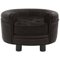 vidaXL Hundesofa Braun 48x48x32 cm Pl&uuml;sch und Kunstleder