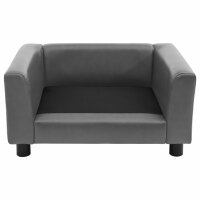 vidaXL Hundesofa Grau 60x43x30 cm Pl&uuml;sch und Kunstleder