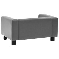 vidaXL Hundesofa Grau 60x43x30 cm Pl&uuml;sch und Kunstleder