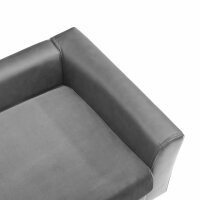 vidaXL Hundesofa Grau 60x43x30 cm Pl&uuml;sch und Kunstleder