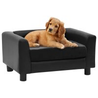 vidaXL Hundesofa Schwarz 60x43x30 cm Plüsch und...