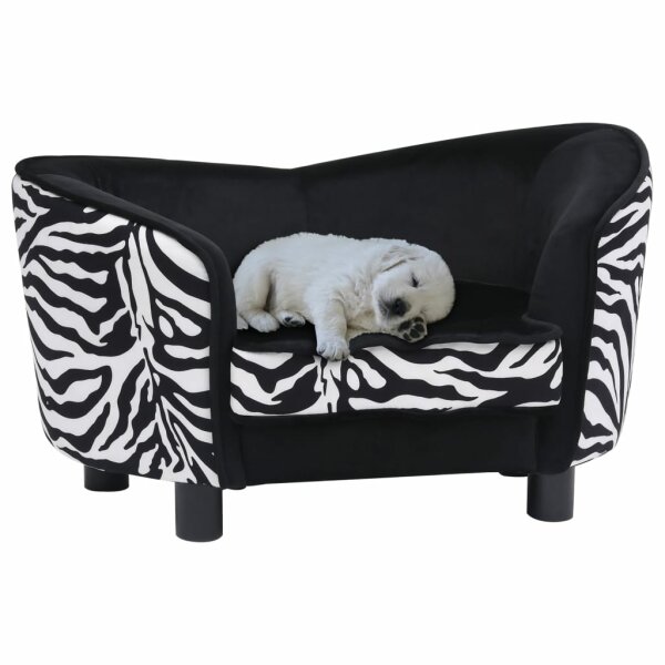 vidaXL Hundesofa Schwarz 68x38x38 cm Pl&uuml;sch