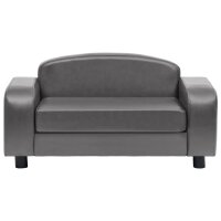 vidaXL Hundesofa Grau 80x50x40 cm Kunstleder