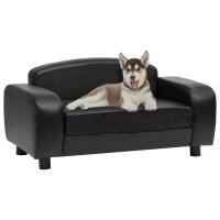 vidaXL Hundesofa Schwarz 80x50x40 cm Kunstleder