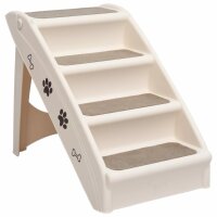 vidaXL Hundetreppe Klappbar Creme 62x40x49,5 cm