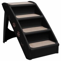 vidaXL Hundetreppe Klappbar Schwarz 62x40x49,5 cm