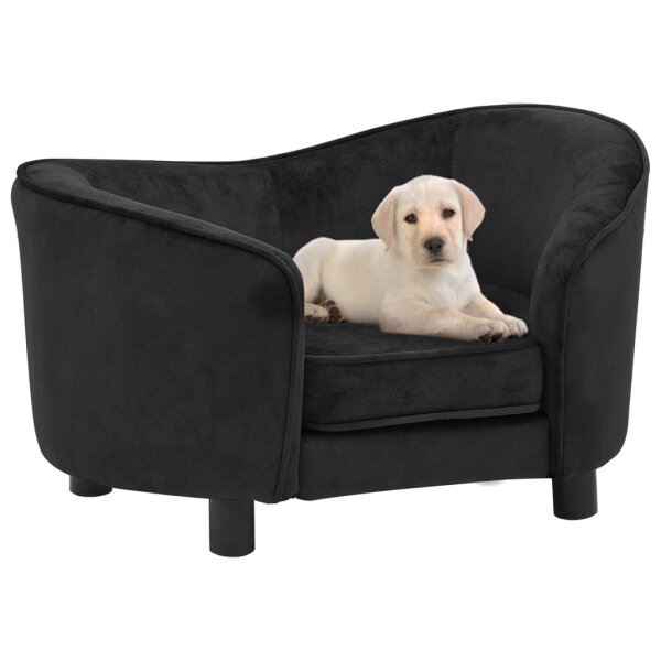 vidaXL Hundesofa Schwarz 69x49x40 cm Pl&uuml;sch