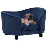 vidaXL Hundesofa Blau 69x49x40 cm Plüsch