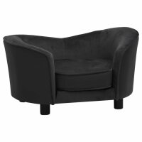 WOWONA Hundesofa Schwarz 69x49x40 cm Plüsch und...