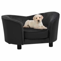 WOWONA Hundesofa Schwarz 69x49x40 cm Plüsch und...