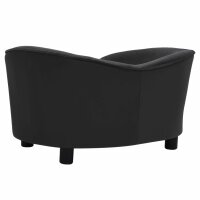 WOWONA Hundesofa Schwarz 69x49x40 cm Pl&uuml;sch und Kunstleder