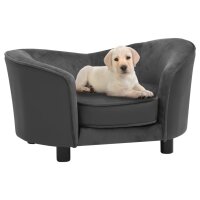 vidaXL Hundesofa Dunkelgrau 69x49x40 cm Plüsch und...