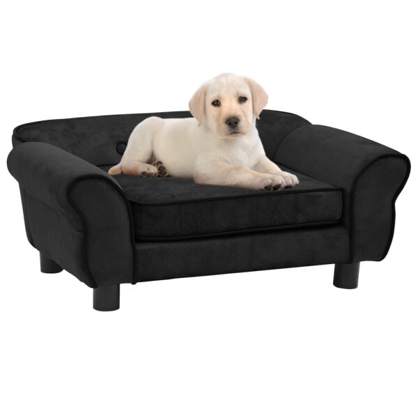 vidaXL Hundesofa Schwarz 72x45x30 cm Pl&uuml;sch