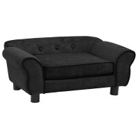 vidaXL Hundesofa Schwarz 72x45x30 cm Plüsch