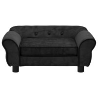 vidaXL Hundesofa Schwarz 72x45x30 cm Pl&uuml;sch