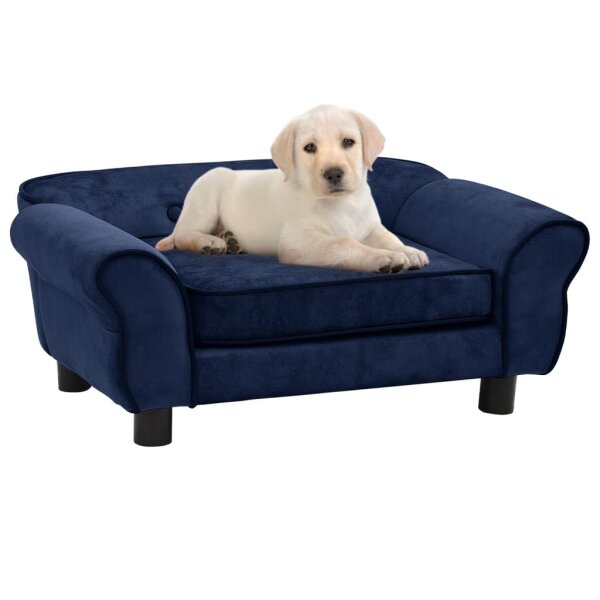 vidaXL Hundesofa Blau 72x45x30 cm Pl&uuml;sch