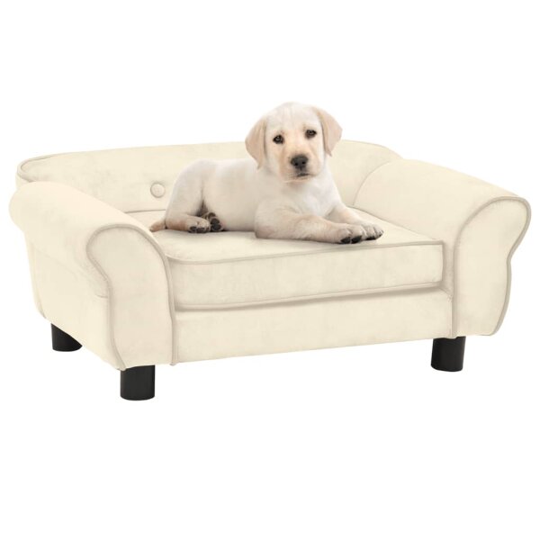 vidaXL Hundesofa Creme 72x45x30 cm Pl&uuml;sch