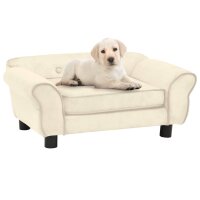 vidaXL Hundesofa Creme 72x45x30 cm Plüsch