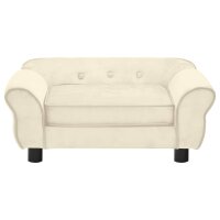 vidaXL Hundesofa Creme 72x45x30 cm Pl&uuml;sch