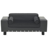 vidaXL Hundesofa Dunkelgrau 81x43x31 cm Pl&uuml;sch und Kunstleder