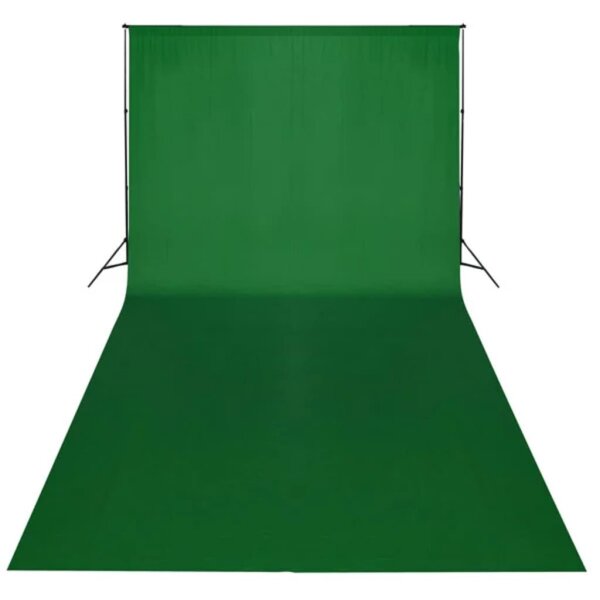 vidaXL Fotohintergrund Baumwolle Gr&uuml;n 600 x 300 cm Chroma-Key