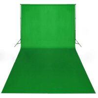 vidaXL Fotohintergrund Baumwolle Gr&uuml;n 600 x 300 cm Chroma-Key