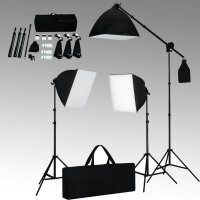 vidaXL Studiobeleuchtung-Set 3 Fotolampen mit Stativ & Softbox